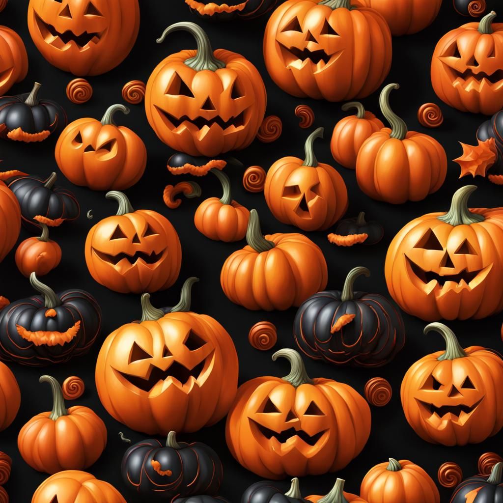 Halloween Pumpkin in Candy Art Style