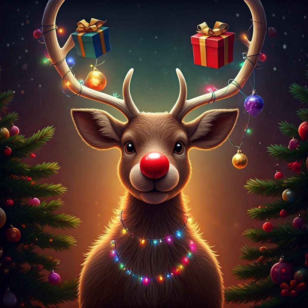 Mischief Reigns Supreme: A Fantastical Reindeer Amidst Chris...