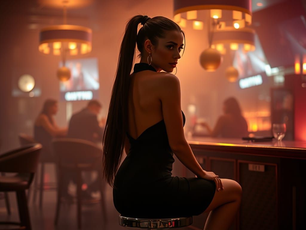 Femme Fatale in Noir Nightclub Scene