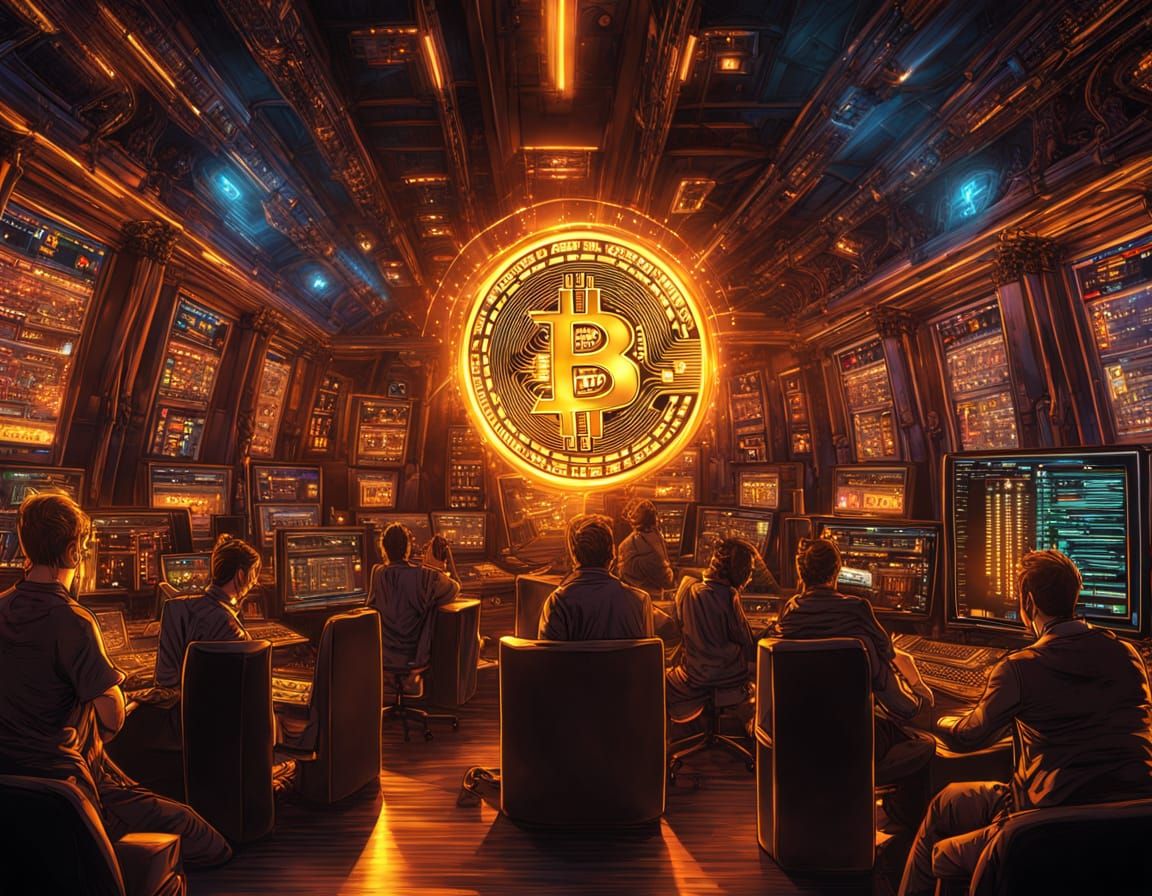 Sleek Bitcoin Setup in Hyperrealistic Cyberpunk Style