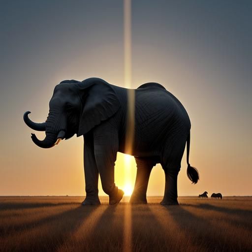 Elephant in Heliotropium Field Time-Lapse