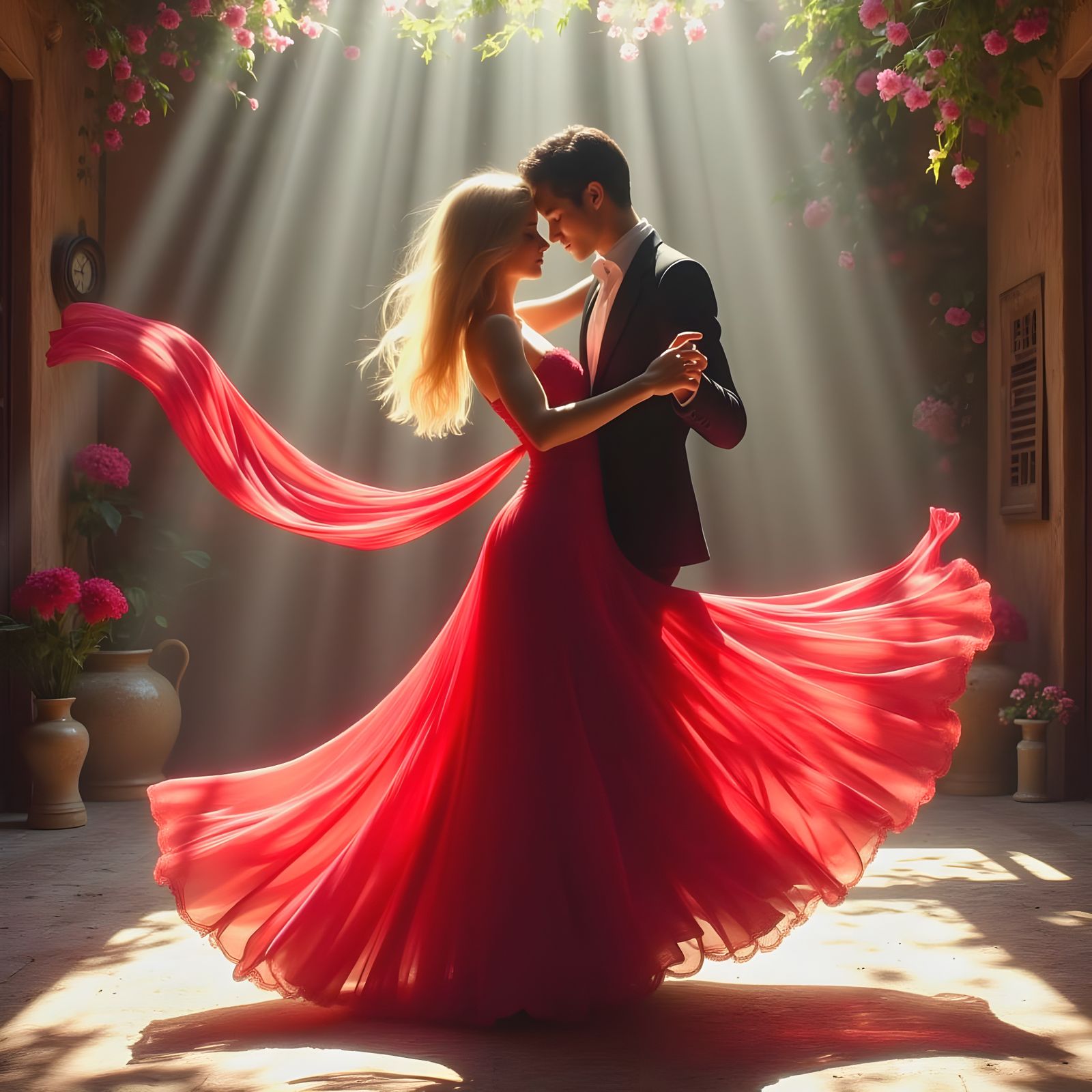Ethereal Enchanted Waltz in a Spanish Courtyard