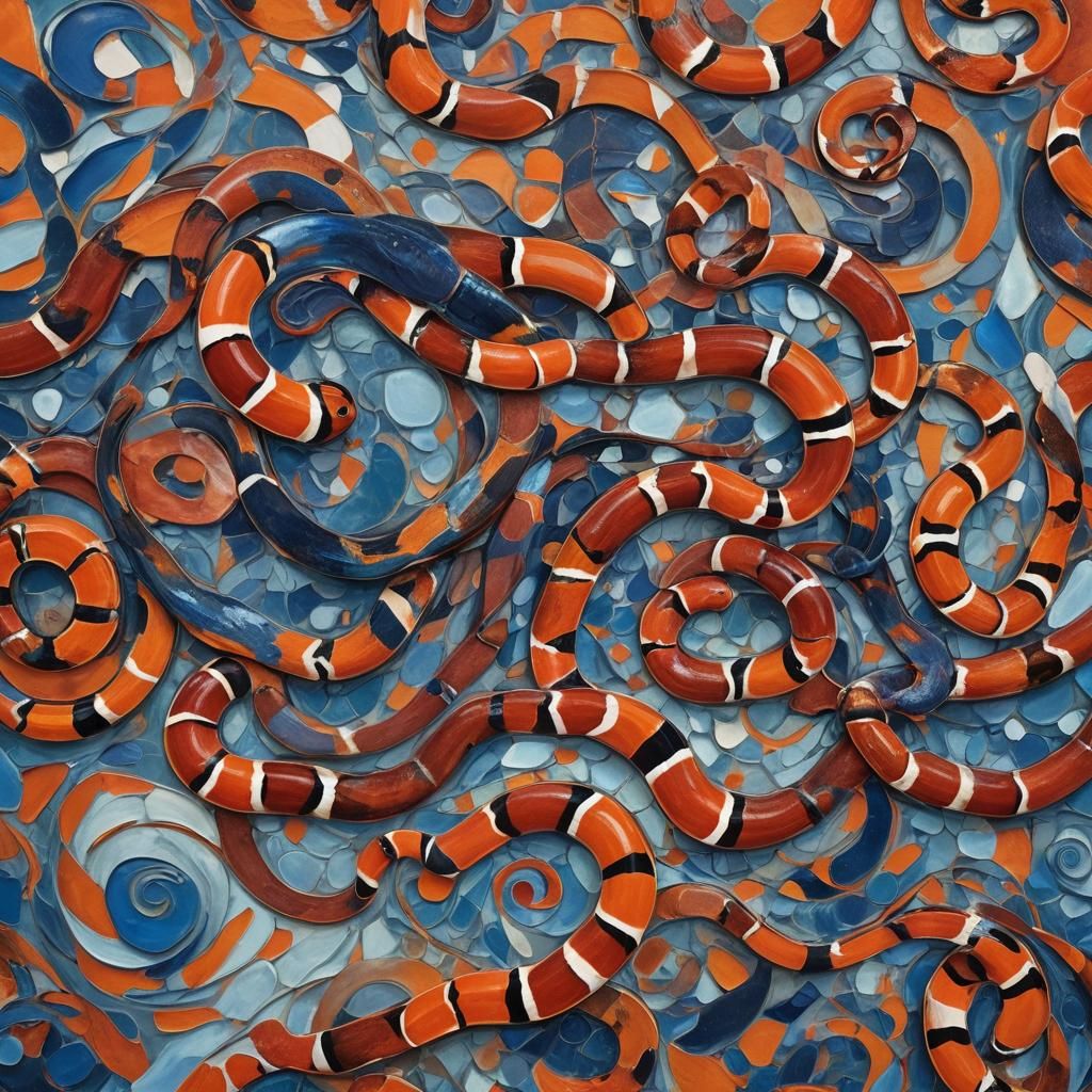 Abstract Milk Snake in Expressionist Style
