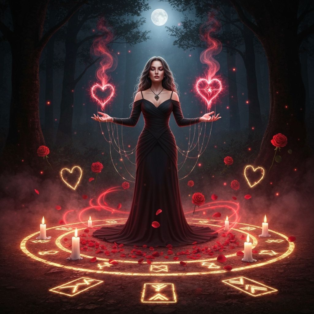 Mystical Witch Valentine Ritual in Forest
