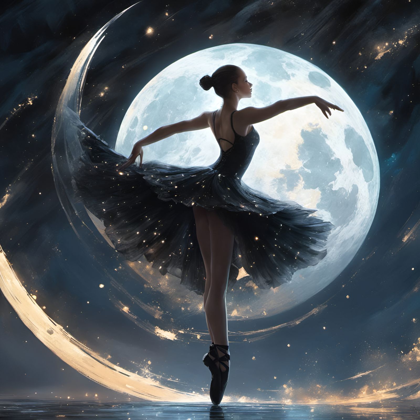 Ballerina Bathed in Moonlight