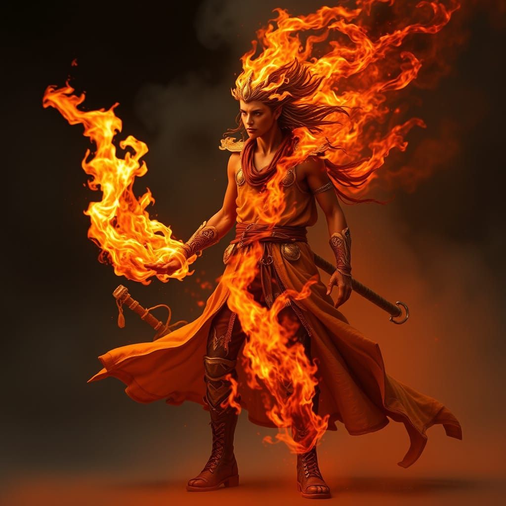 Fiery Human Form, Elemental Personification