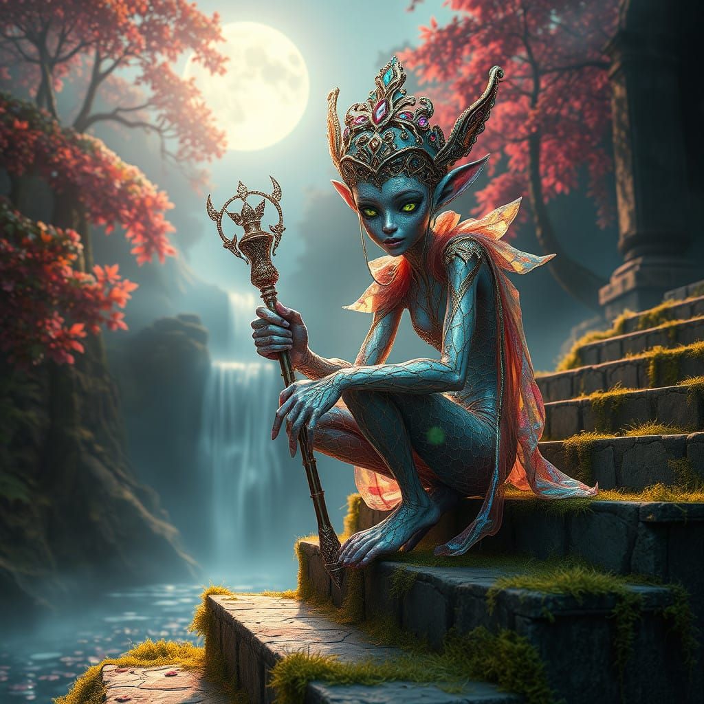 Ethereal Elf Voodoo in Hyperrealistic Psychedelic Style