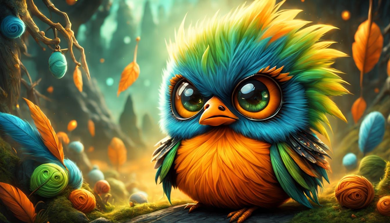 Grumpy Chick in Burtonesque Chibi Style