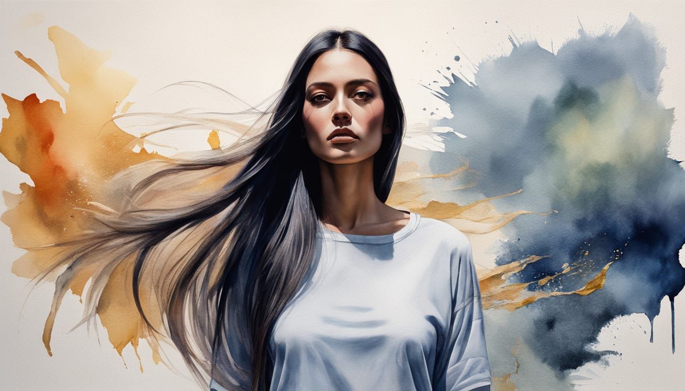 Hyperrealistic Portrait of a Woman in Mixed Media