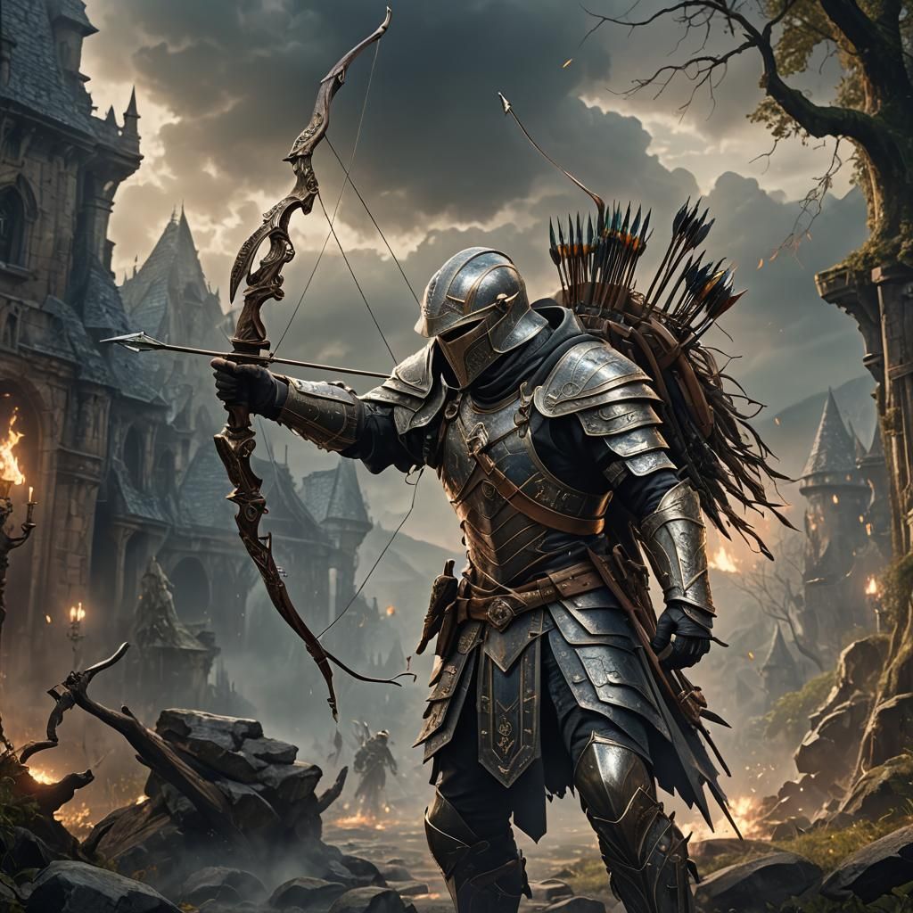 Haunted Armored Archer with Magical Arrow