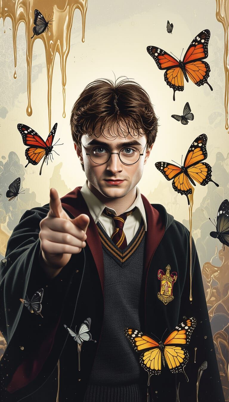 Harry Potter in a Surreal Oil Painting