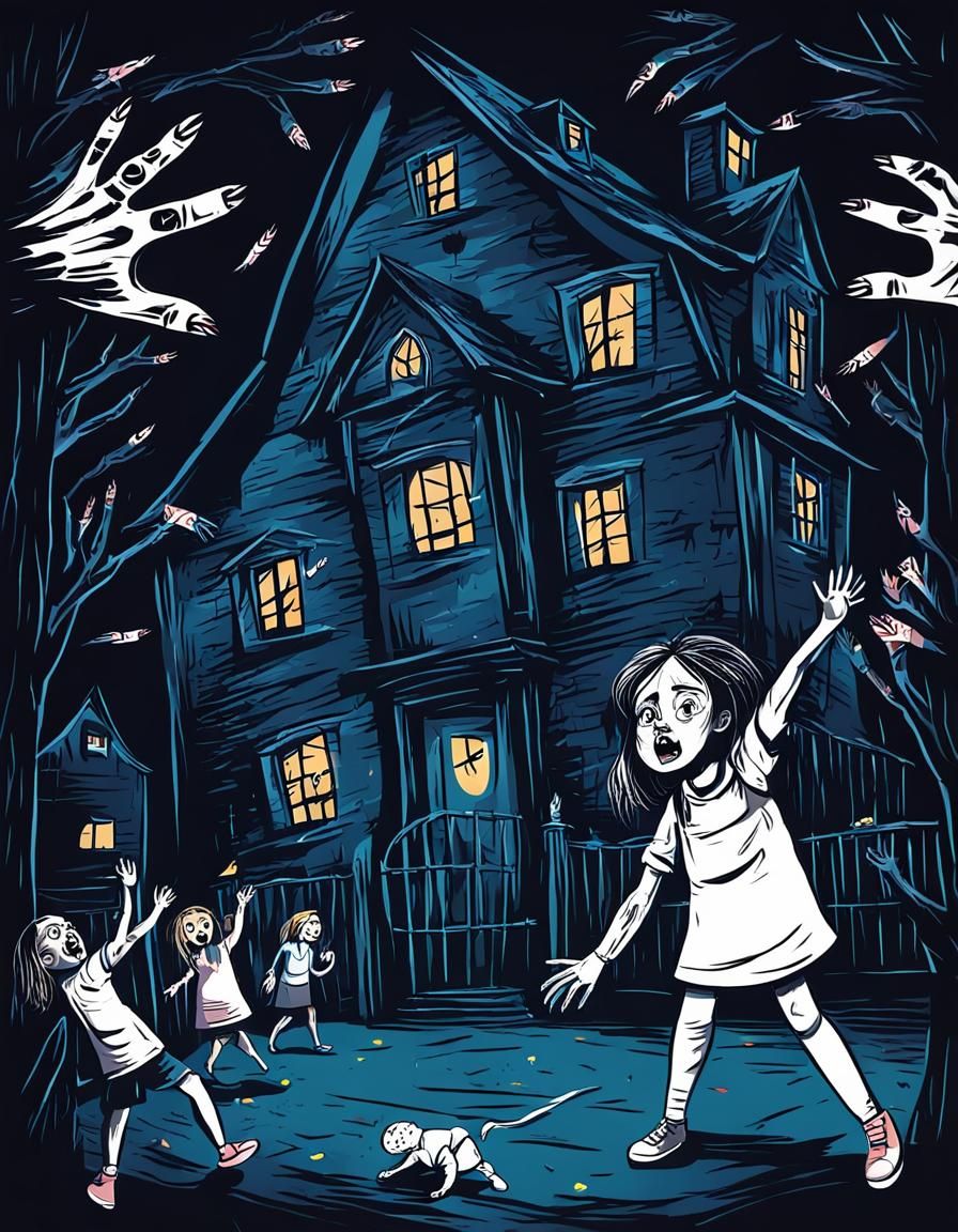 Clawed Hands Reach for Girl in Dark House