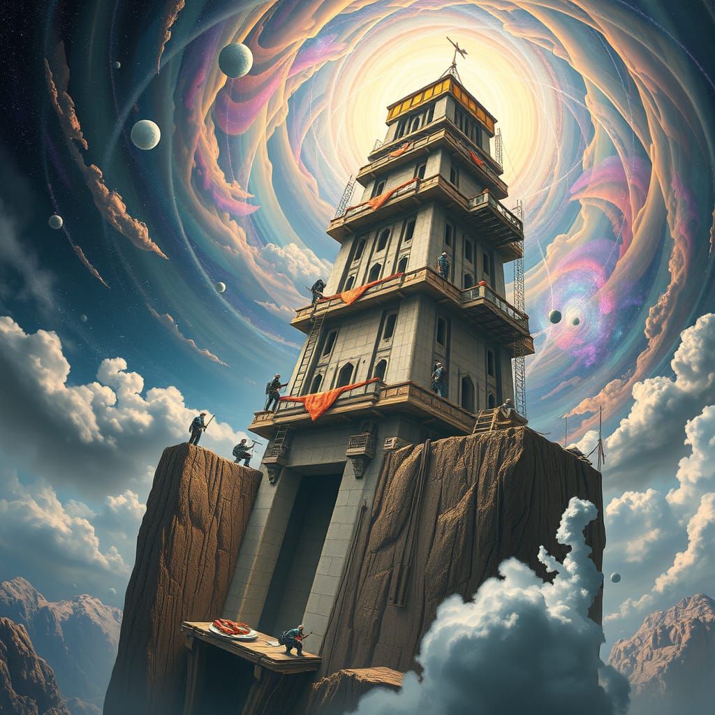 Biblical Epic in Futuristic Architecture with Impossible Geo...