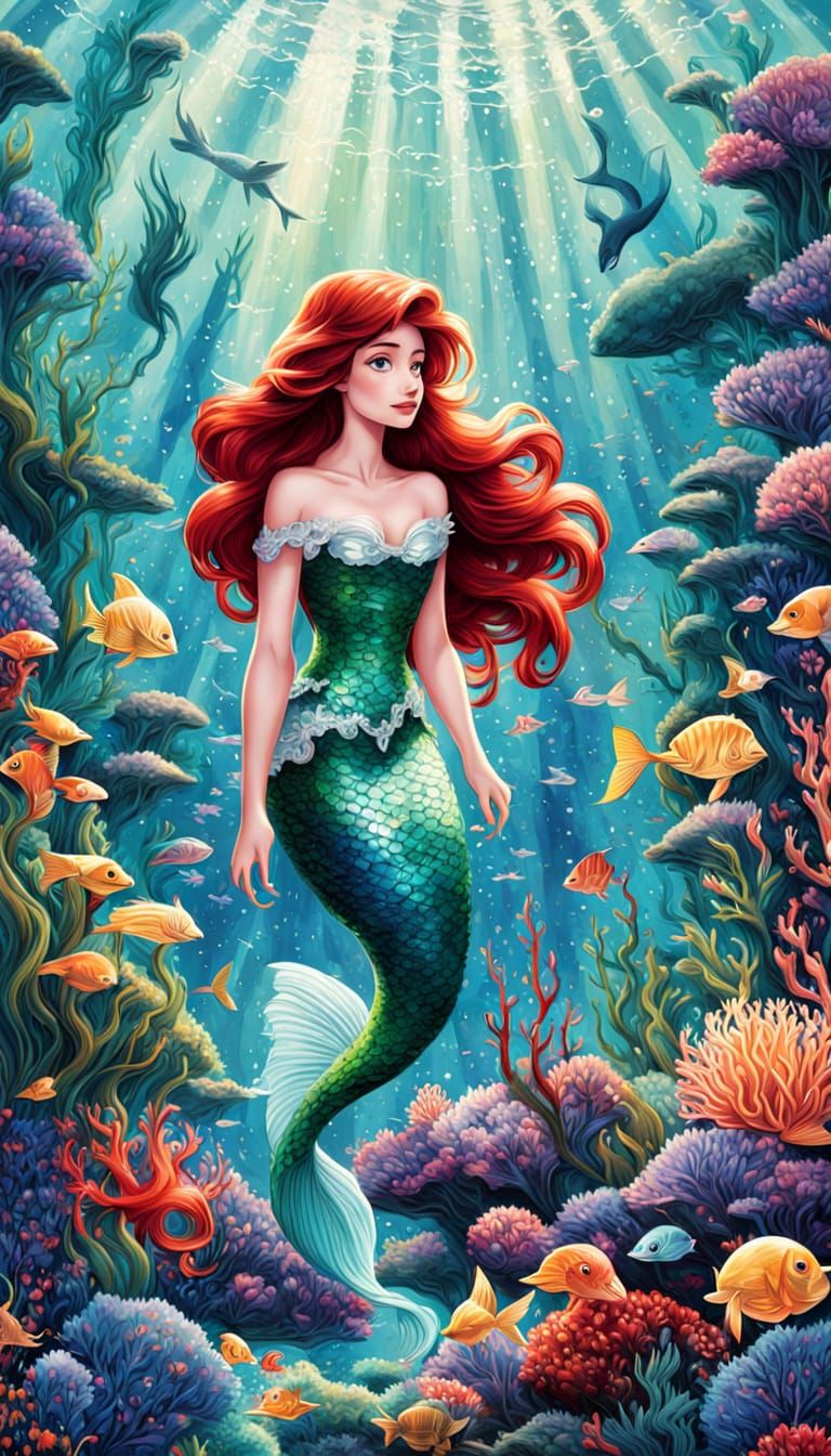 Disney-Inspired Little Mermaid Fantasy Art