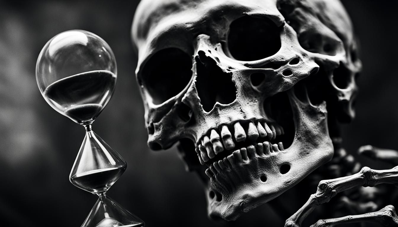 Skeleton with Hourglass: Macabre Portrait