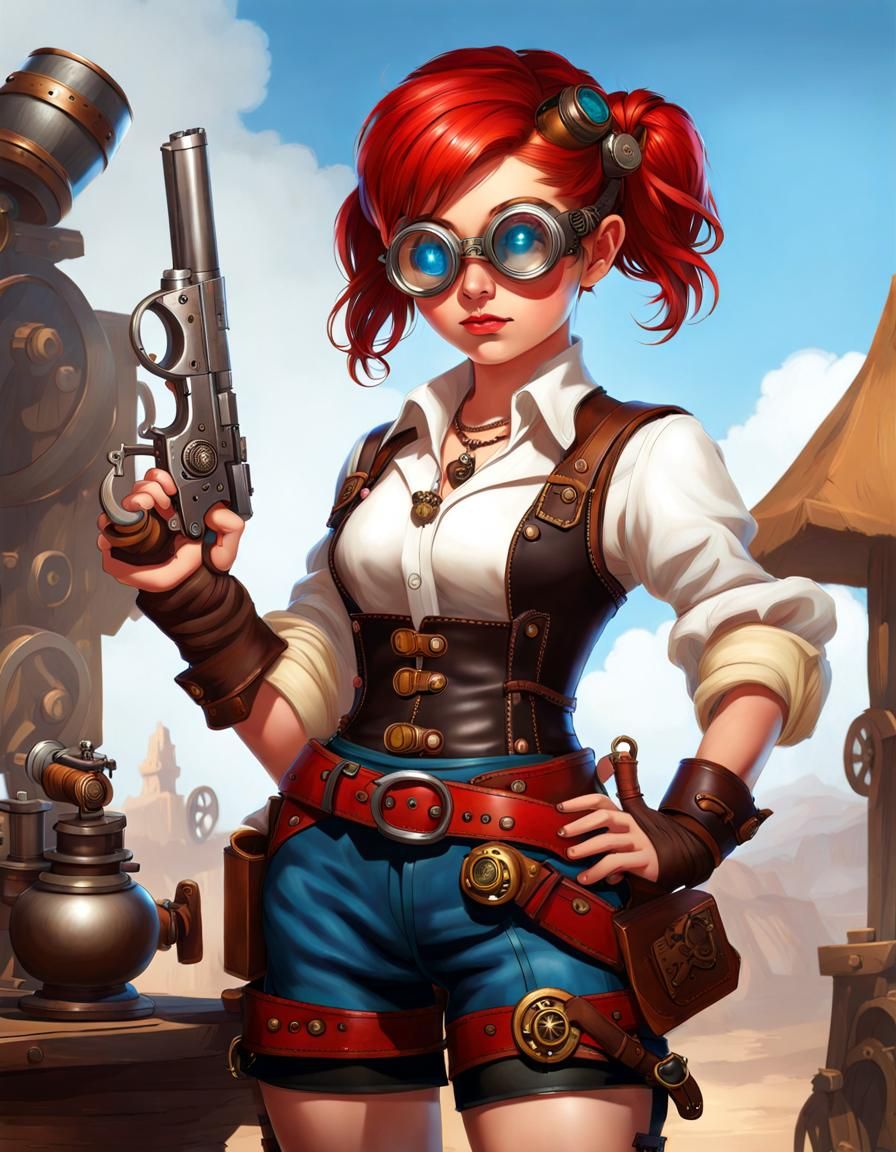 Steampunk Halfling Artificer in Workshop