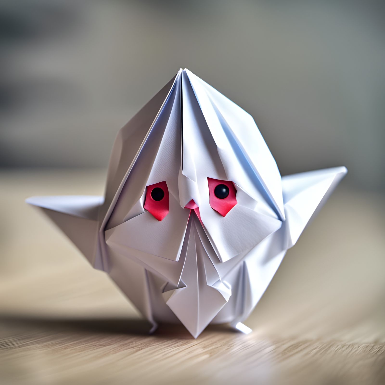Cute Origami Ghost in Traditional Japanese Style