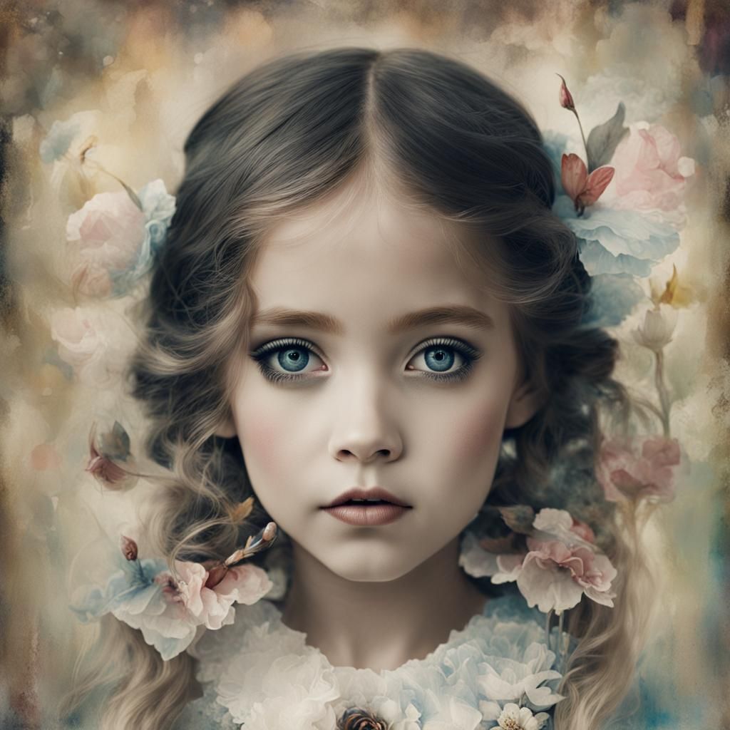 Alice in Wonderland: Klimt and Leele Inspired Portrait