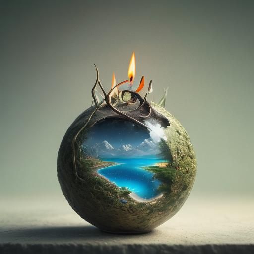 Surreal Dragon Over Earth, Salvador Dali Style