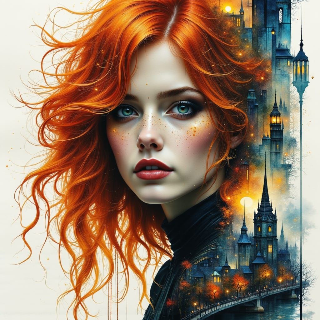 Surreal Gothic Romance: A Slovak Woman in Double Exposure