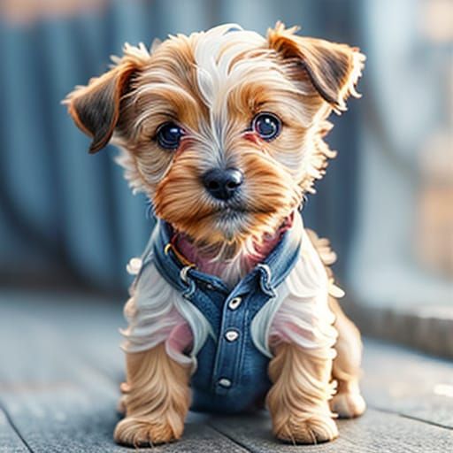 Adorable Terrier Puppy Amongst Flowers