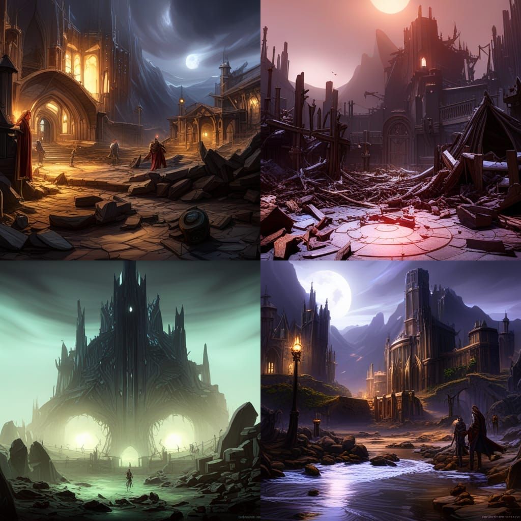 Dark Fantasy: Shattered Dream Landscape in 8k