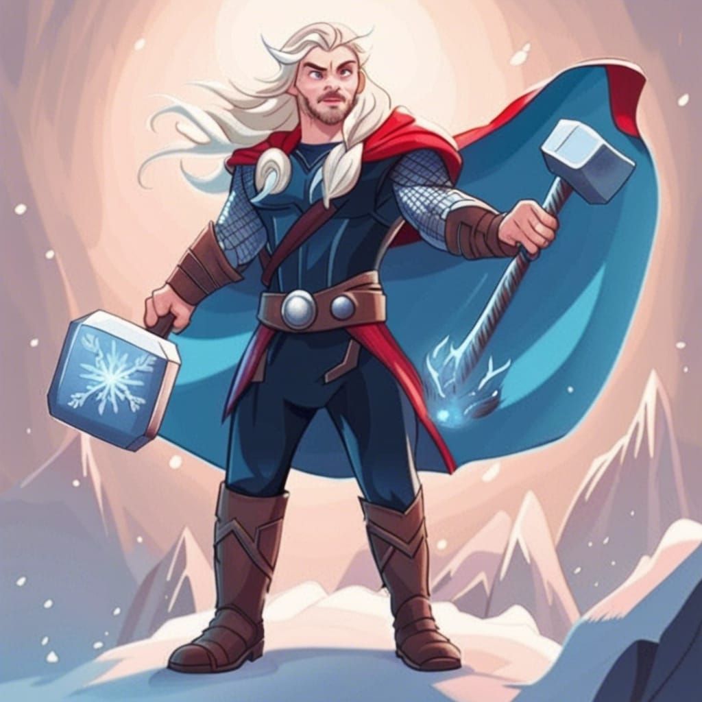 Thor and Elsa Fusion: Frozen God