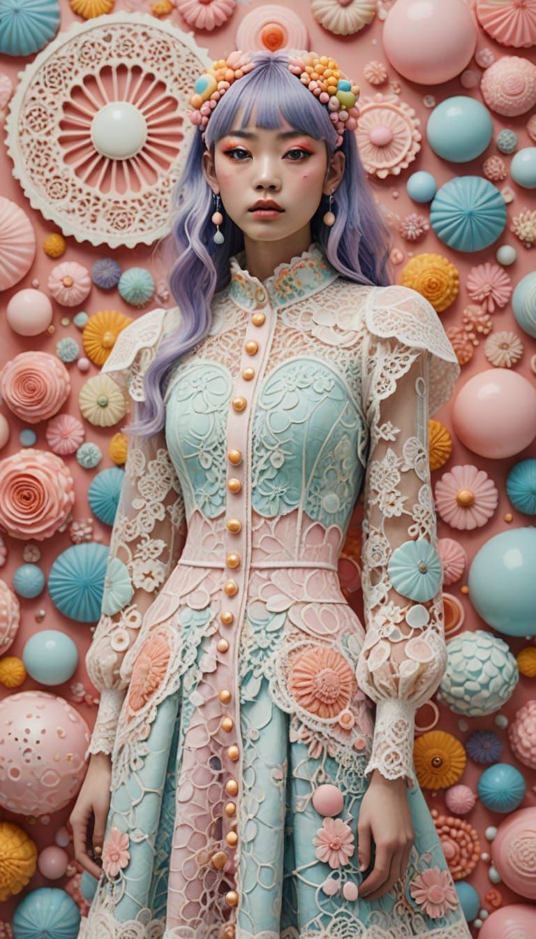 Kawaii Harajuku Decora Girl in Pastel Paradise