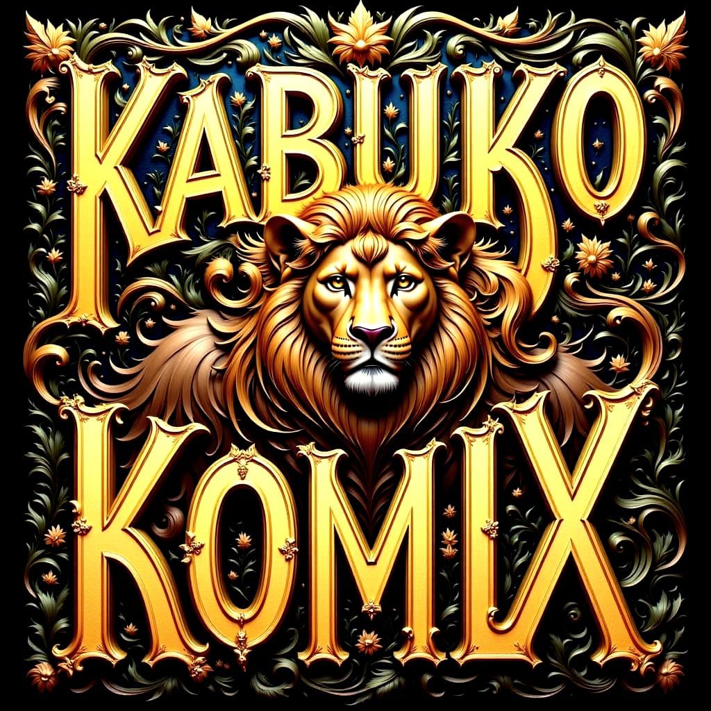 Art Nouveau Lion Portrait by Alphonse Mucha Style