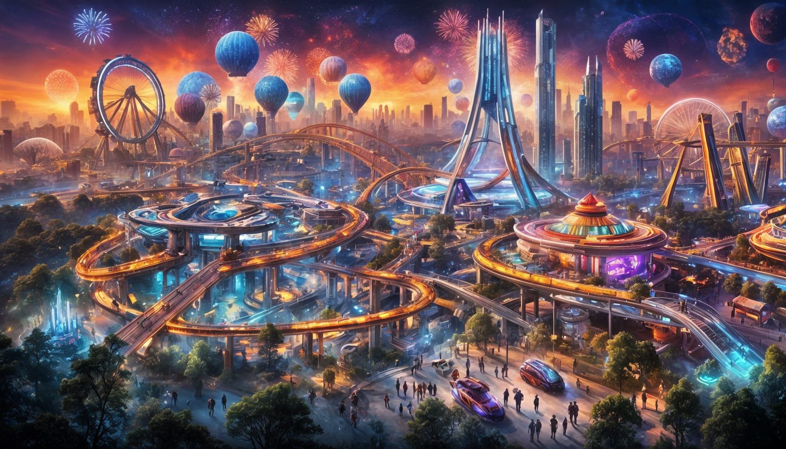 Futuristic Cyberpunk Amusement Park of 2359