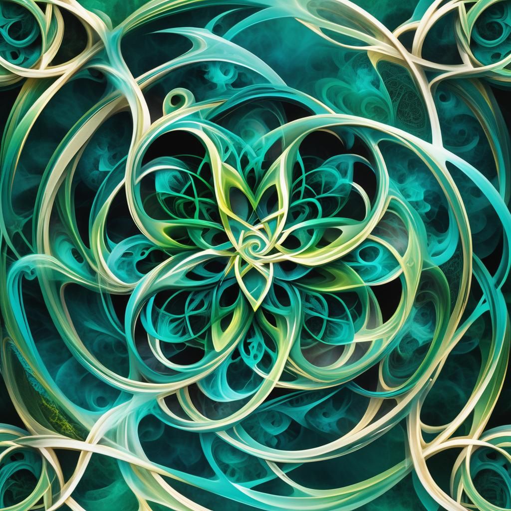 Celtic Knot Spirograph in Chinese Ink Style