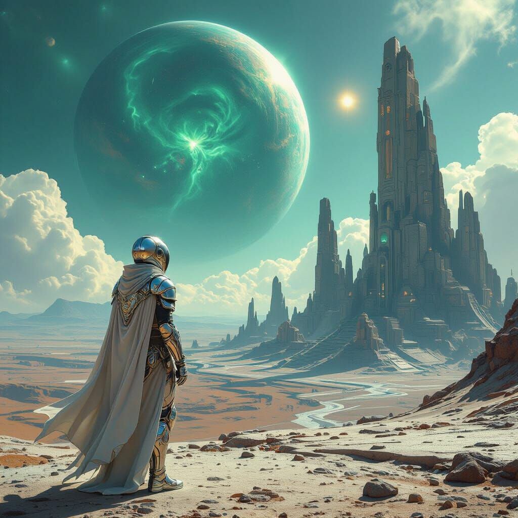 Ancient Alien Explorer Surveys Crumbling City Under Emerald ...