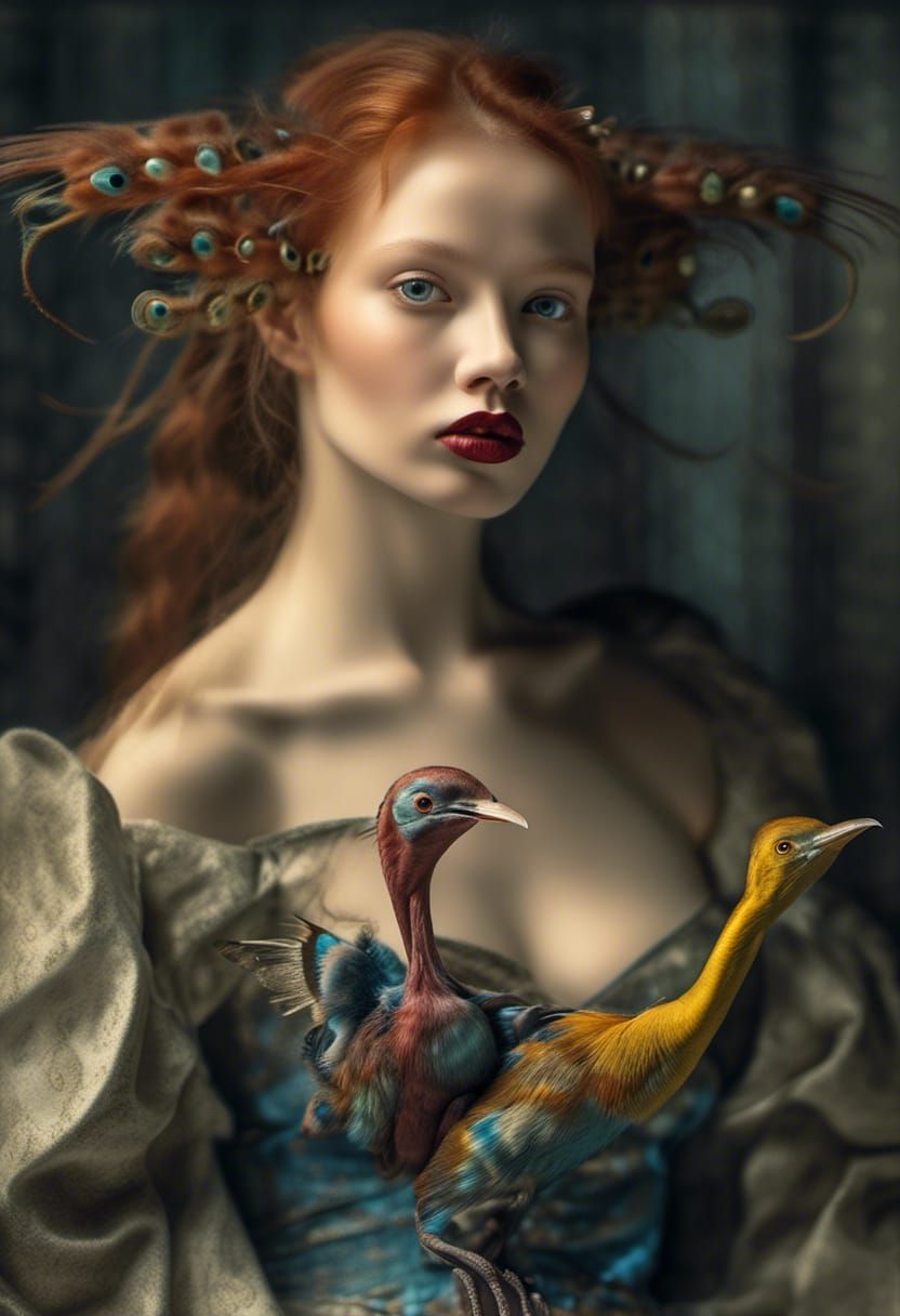 Exotic Birdlike Aliens in Hyperrealistic Photo