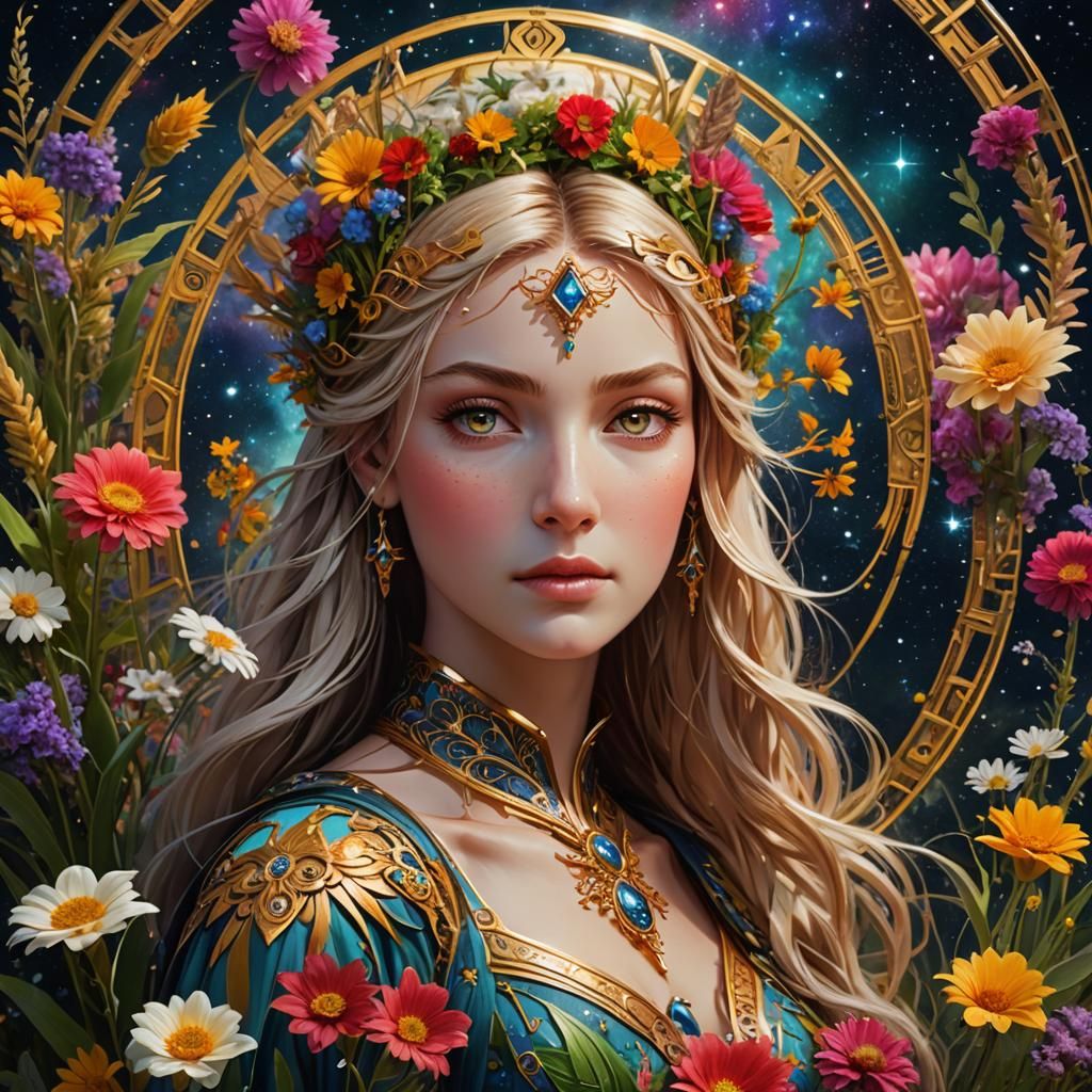 Virgo Goddess in Sci-Fi Fantasy Style