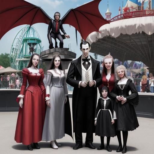 Count Dracula Family Vacation at Theme Park
