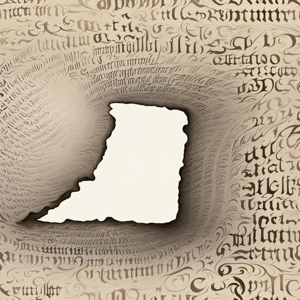 Gothic Whirlpool of Latin Letters Ornament