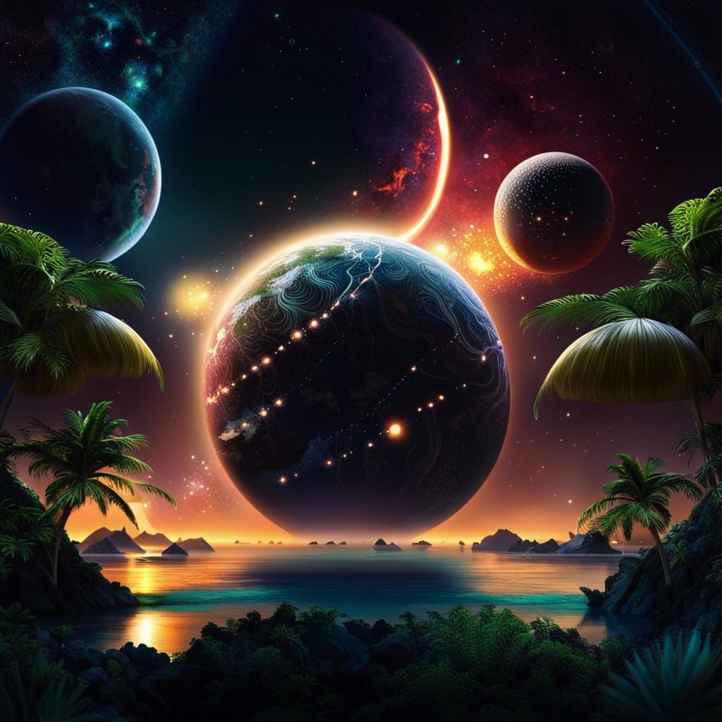 Exoplanet with Two Suns: A Fantasy Matte Painting