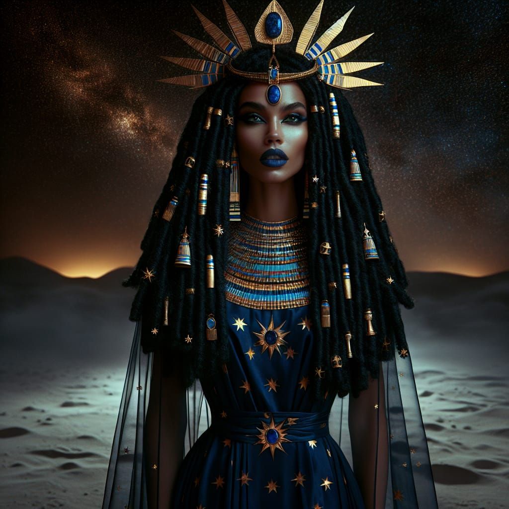 Egyptian Goddess of Fertility and the Stars in Art Nouveau S...