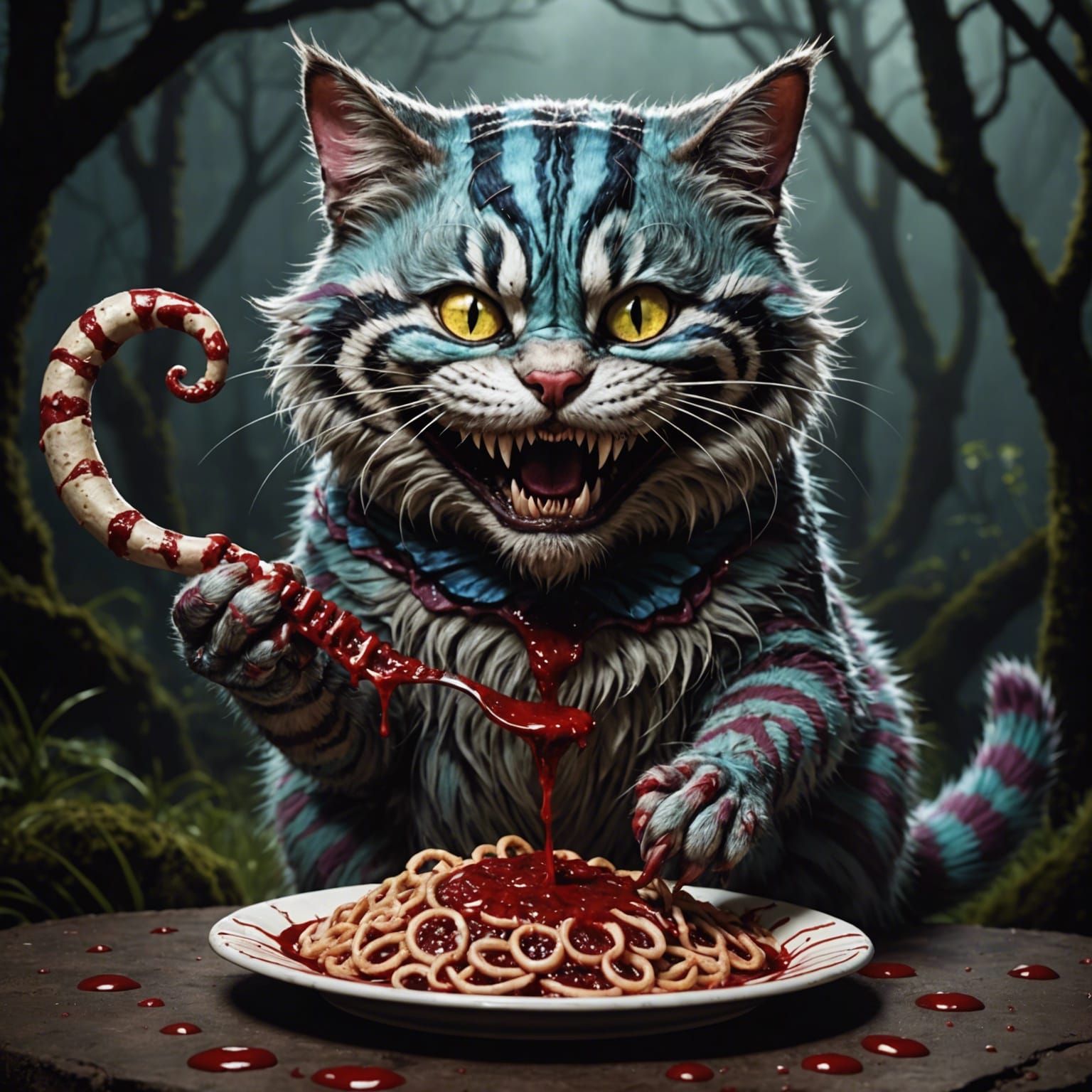 Surreal Cheshire Cat Feast