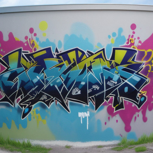 Vibrant Street Art Mural with MeltedMindset Graffiti