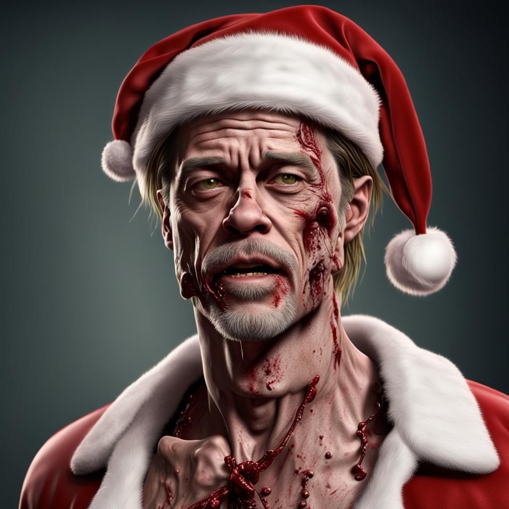 Hyperrealistic Zombie Santa Claus 3D Render