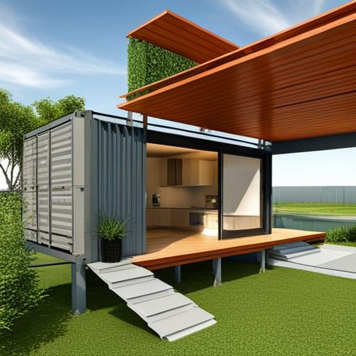 Modern Shipping Container Home with Garden