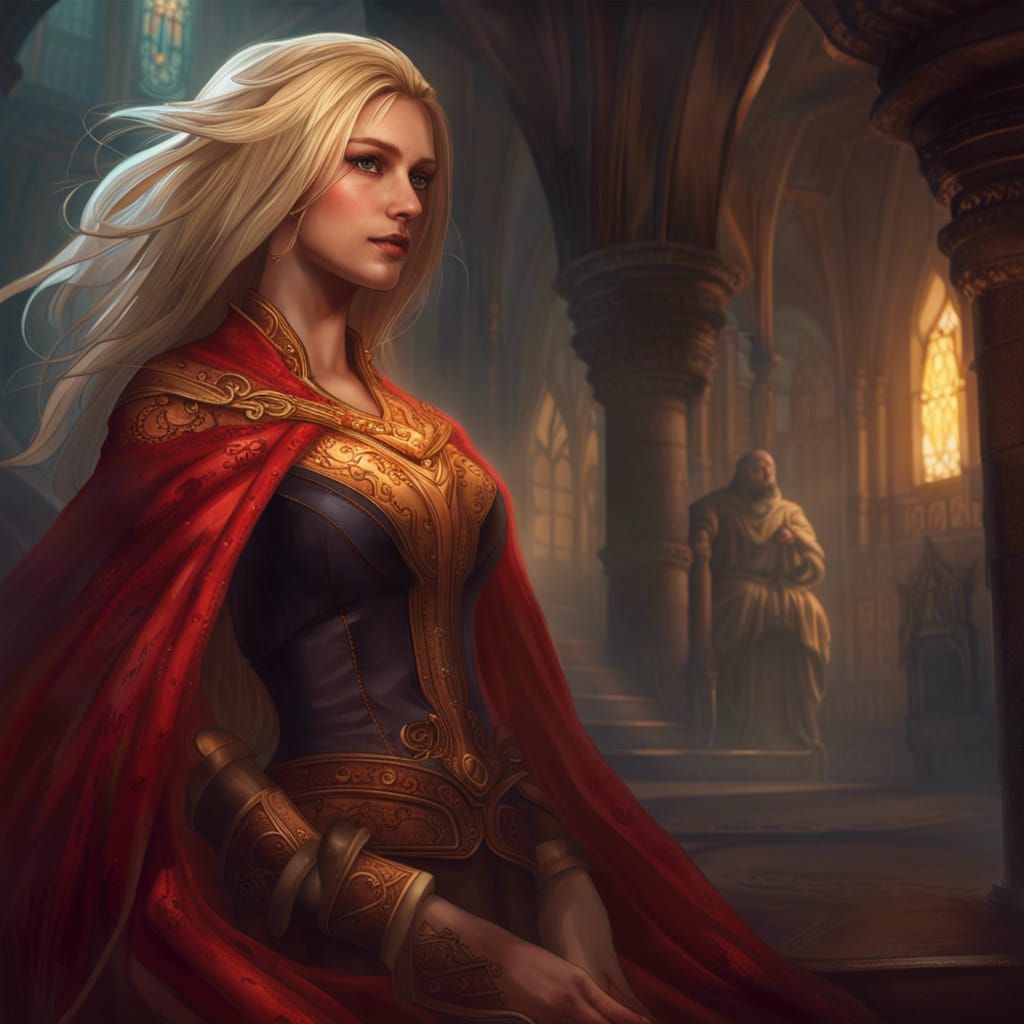 Authoritarian Yellow-Eyed Princess in Medieval Style