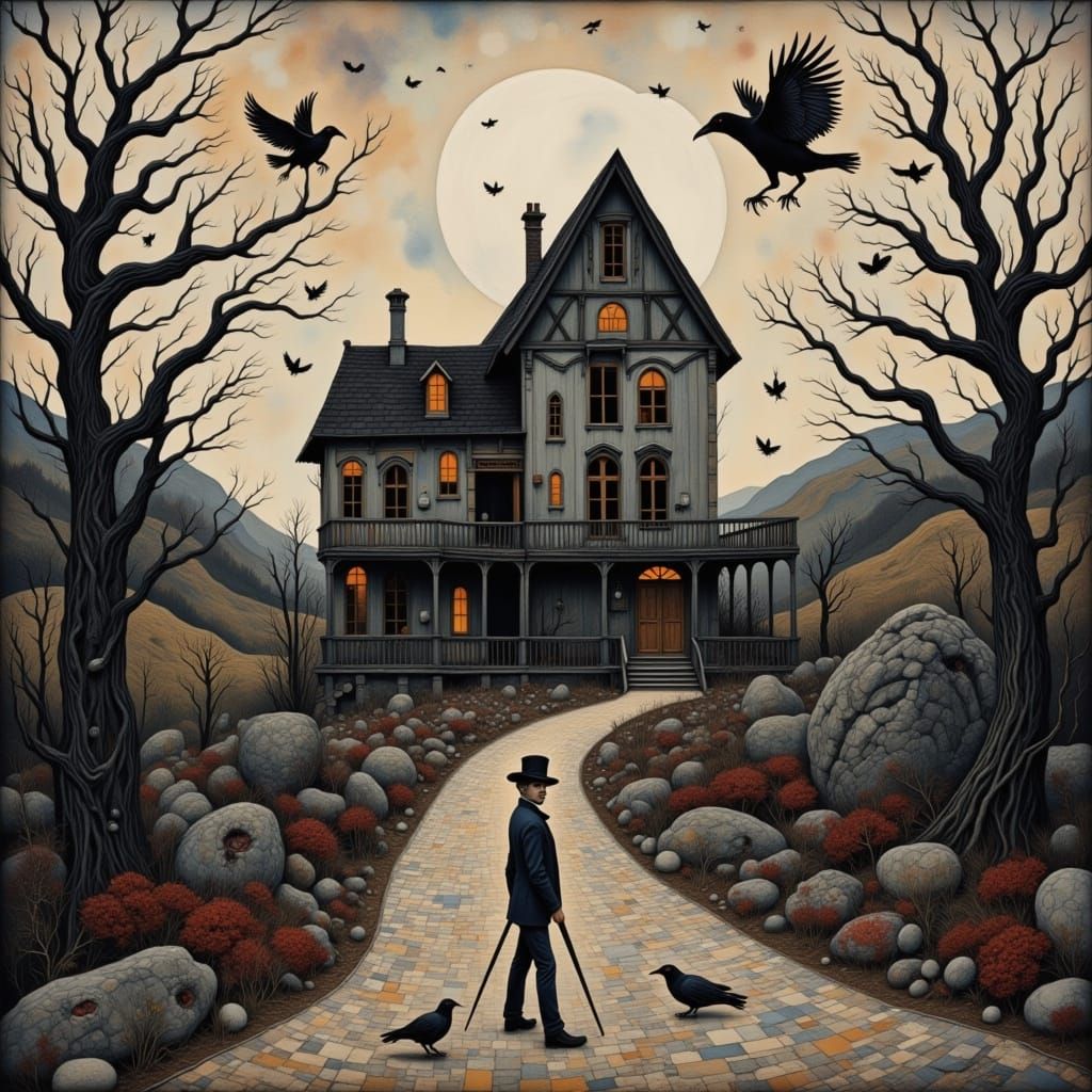 Surreal Noir: Crooked Man on Crooked Street