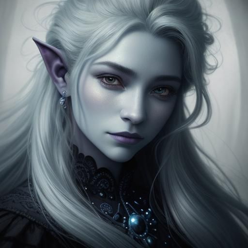 Ethereal Indigo Troll Portrait in Soft Focus