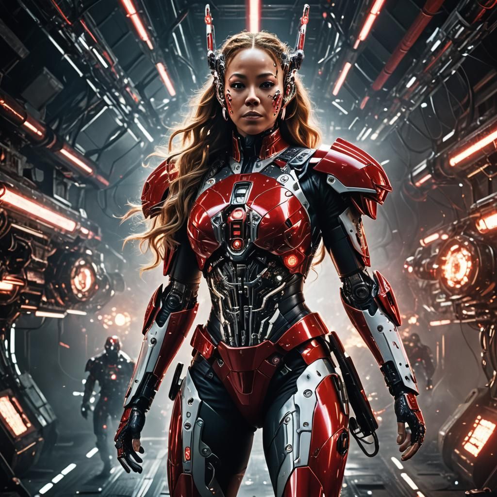 Mariah Carey as Borg Cyborg in Cyberpunk Style
