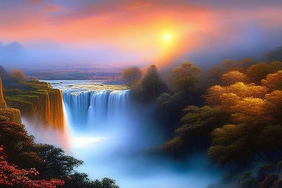 Ethereal Fantasy View of Victoria Falls