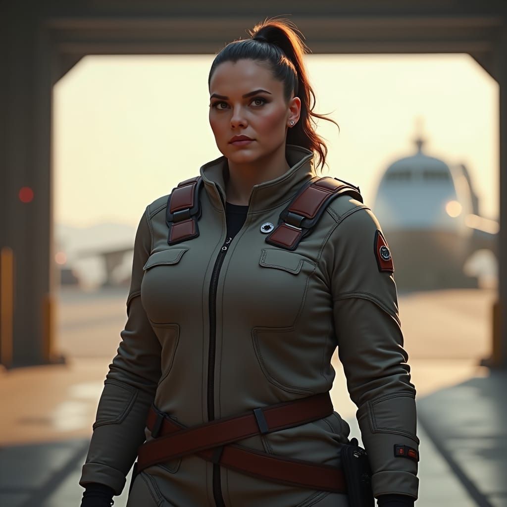 Defiant Imperial Technician in Digital Painting Style