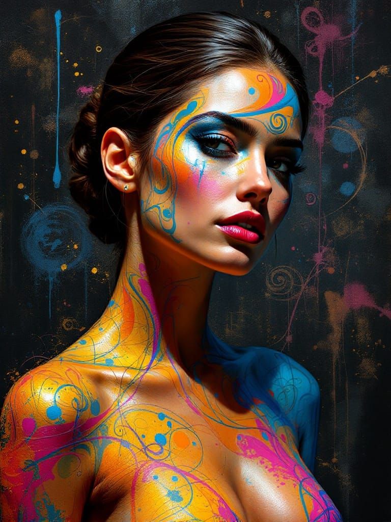 Baroque Drama Meets Urban Expressionism in Elegant Portrait