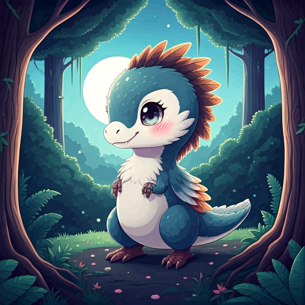 Cutely accented features by moonlight